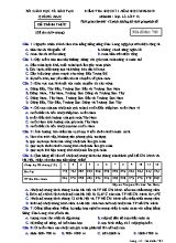 Đề kiểm tra học kì I môn Địa lý Lớp 12 - Mã đề 703 - Năm học 2018-2019 - Sở giáo dục và đào tạo Quảng Nam